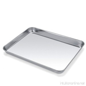 Baking Sheet Pan for Toaster Oven Umite Chef Stainless Steel Baking Pans Small Metal Mini Cookie Sheets Non Toxic Superior Mirror Finish Easy Clean Dishwasher Safe 9 x 7 x 1 inch - B07D33MBNJ